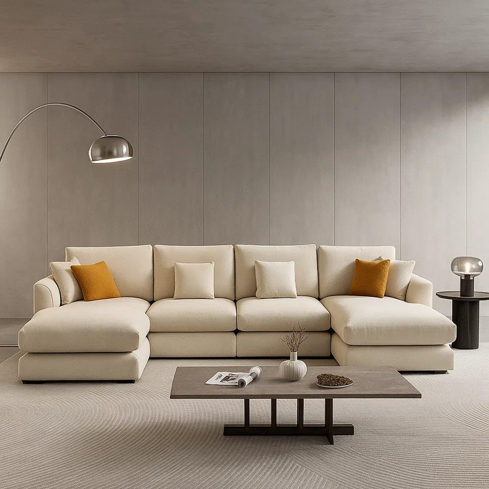 Premium Feather U Sectional 5-Seater Sofa…