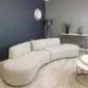 Scalloped Bouclé Curved Sofa