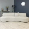Scalloped Bouclé Curved Sofa