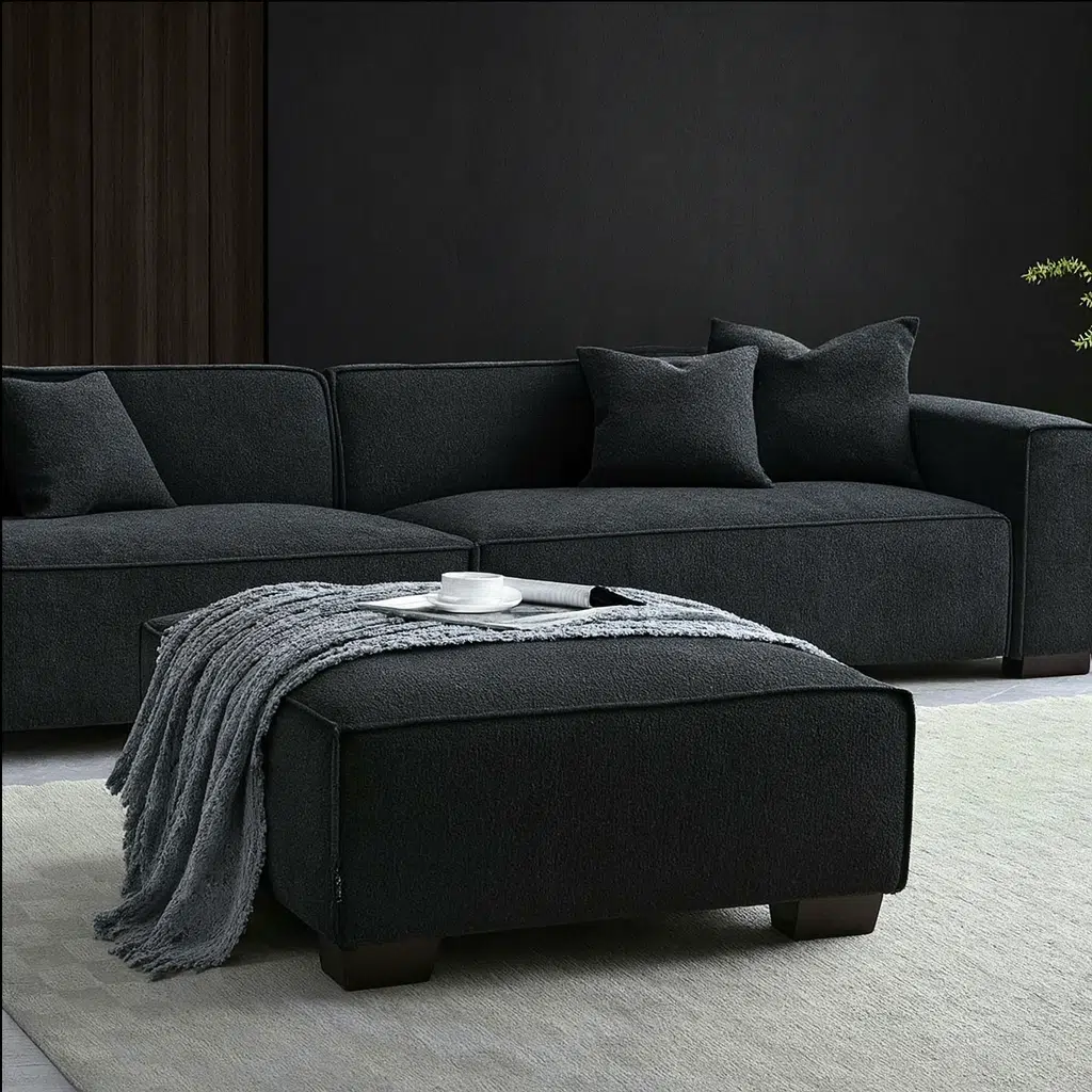 Shadowline Bouclé Sofa Set
