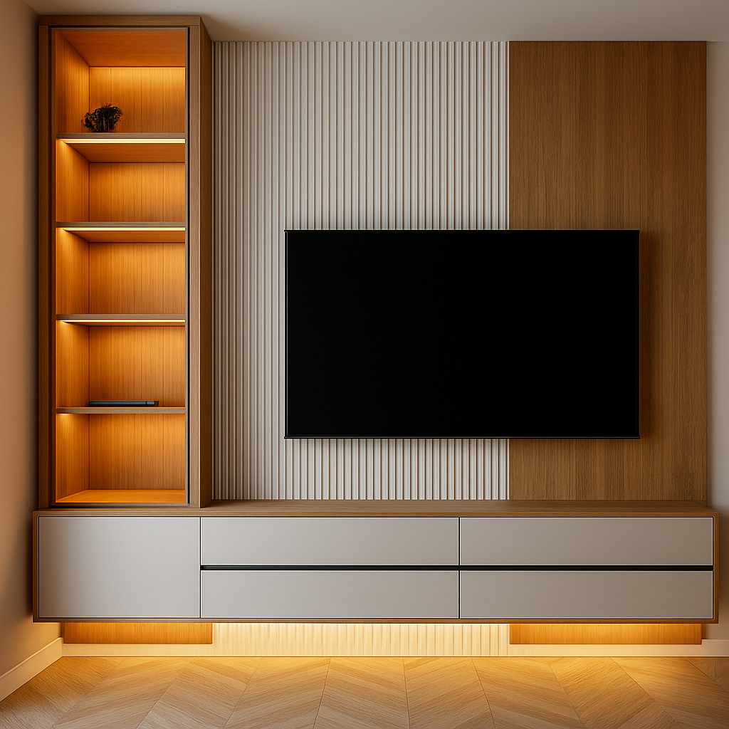 Newcastle Modern LED TV Wall Unit