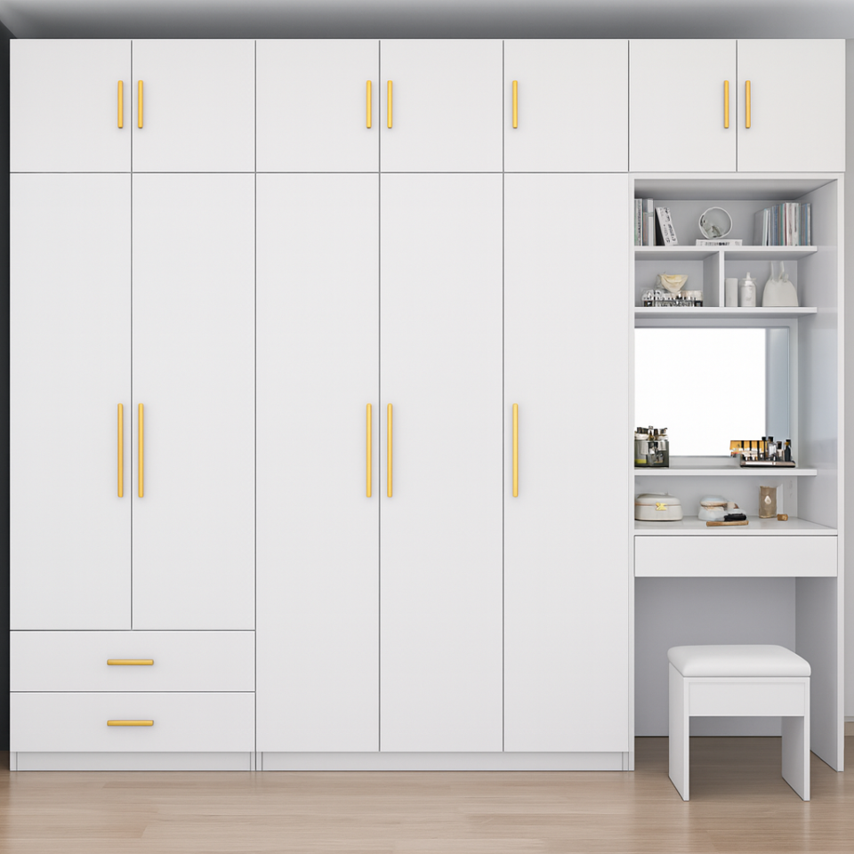 Modern Wall-Mounted Wardrobe With Study Unit…