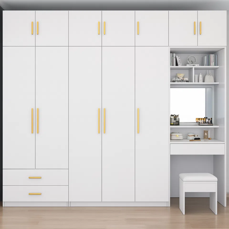 Modern Wall-Mounted Wardrobe With Study Unit