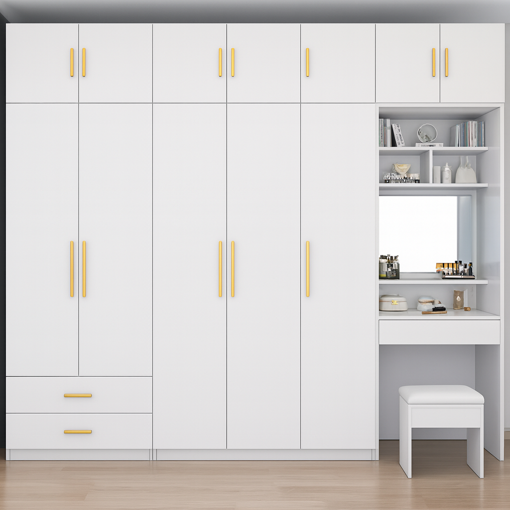 Modern Wall-Mounted Wardrobe With Study Unit