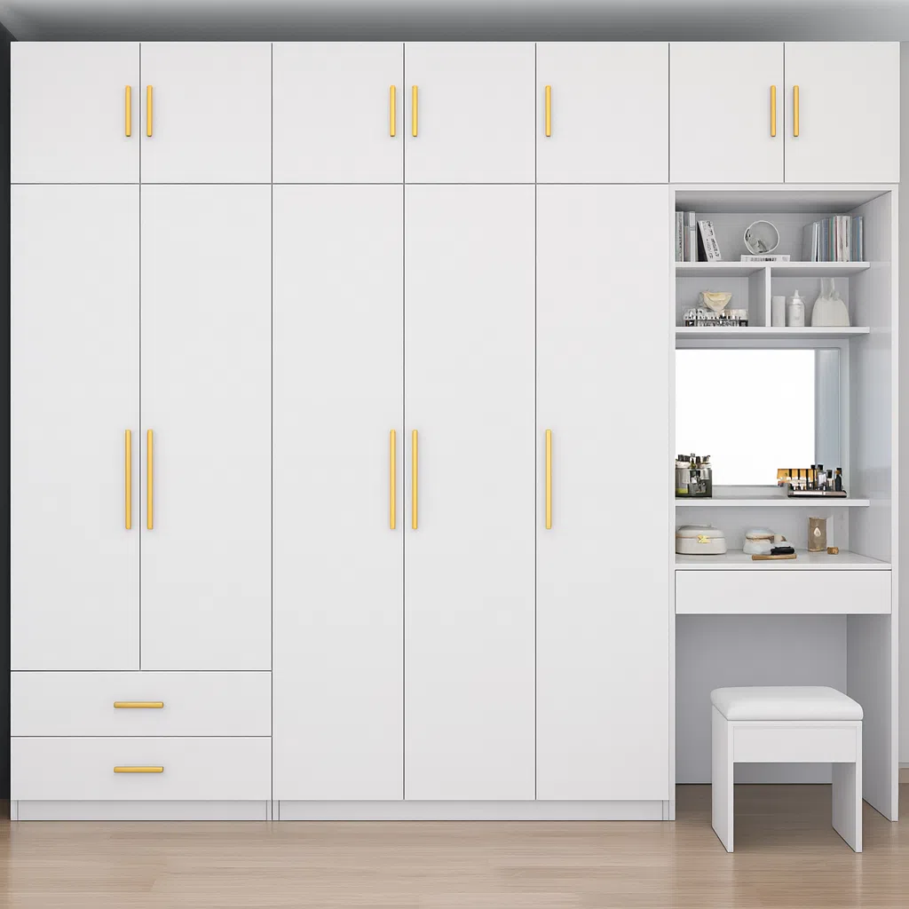 Modern Wall-Mounted Wardrobe With Study Unit