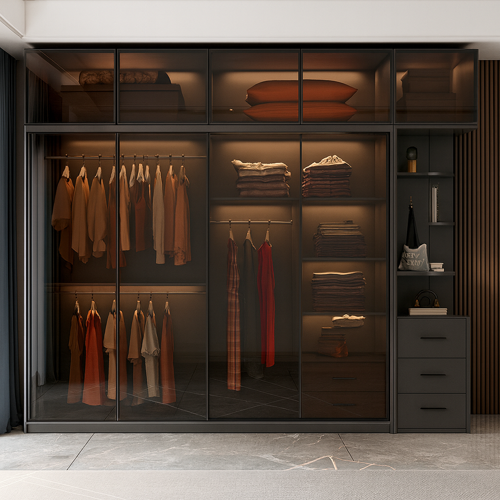 Iokip Glass Door Wardrobe