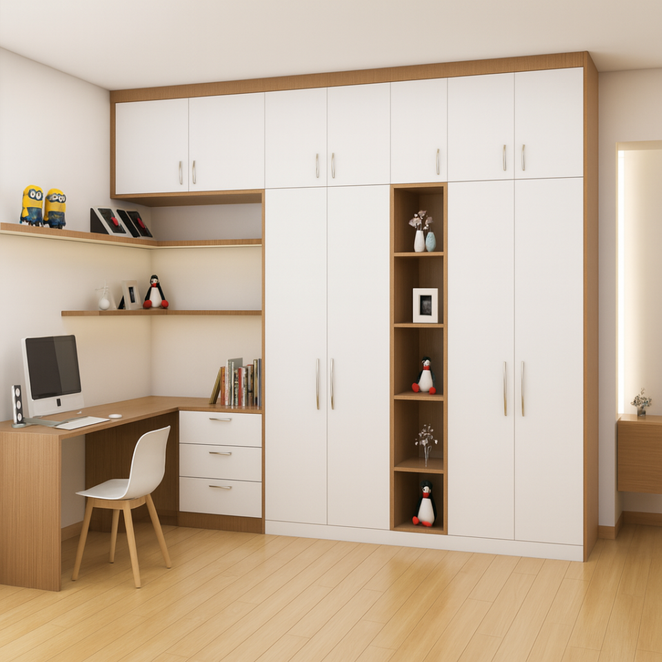 Kirova Built-In Customized Wardrobe with Study Desk…