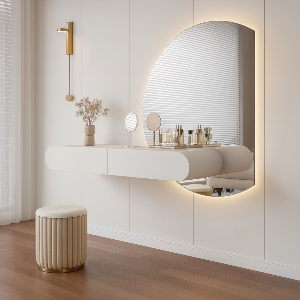 Wall-Mounted Dressing Table with Mirror…