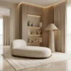 Calma Wood Base Modern Chaise Lounge