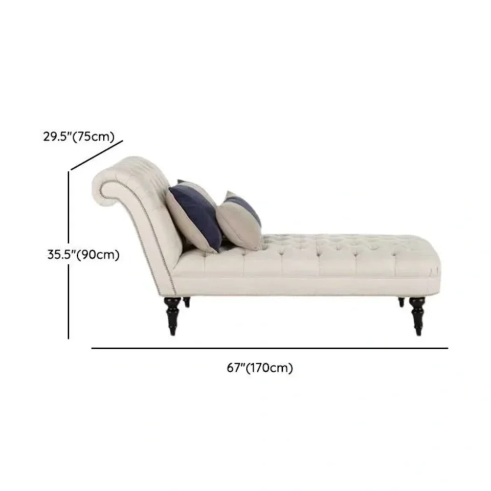 Ivory Crest Classic Tufted Chaise Lounge…