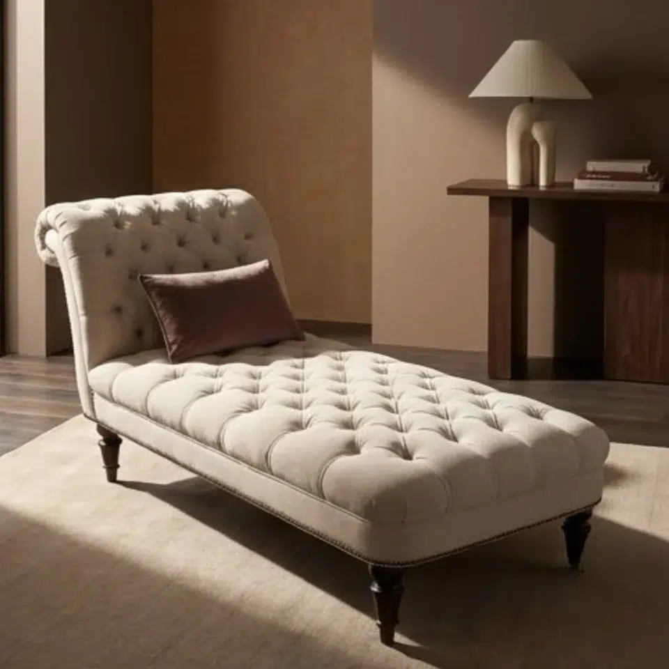 Ivory Crest Classic Tufted Chaise Lounge…