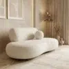 Ivory Halo Modern Curved Chaise Lounge