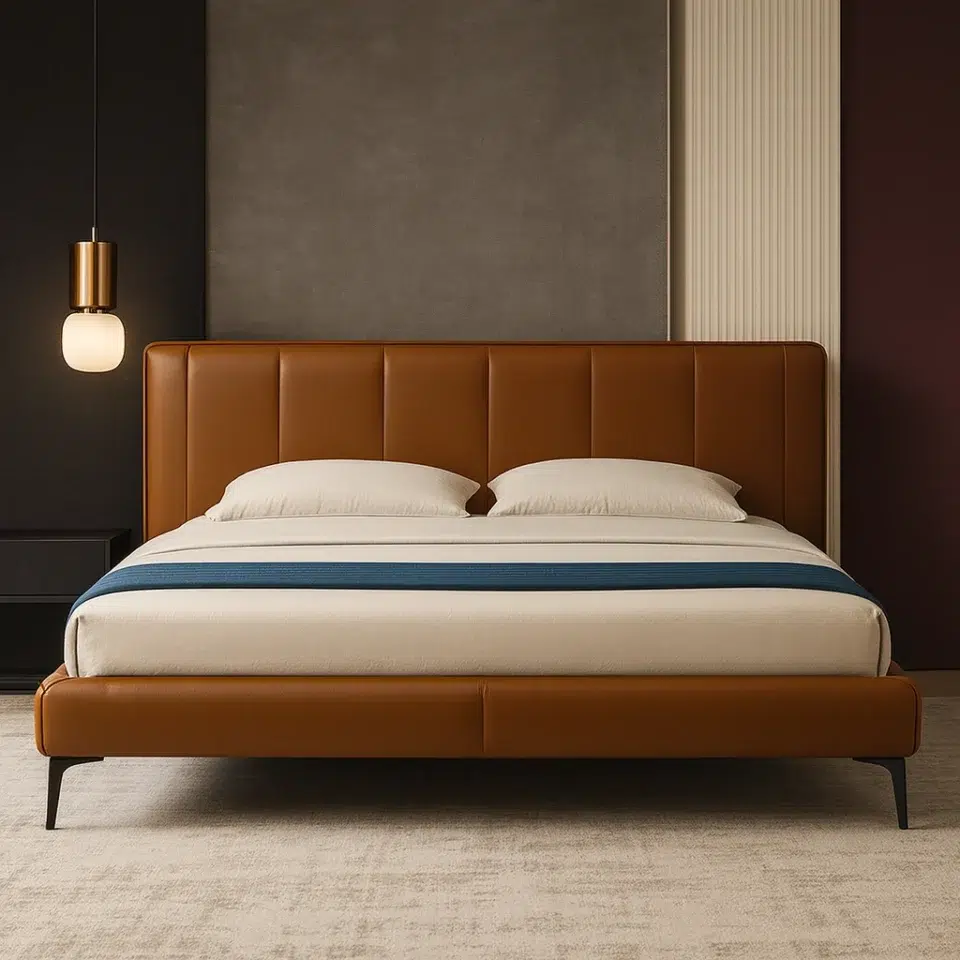 Linea Modern Leather Bed