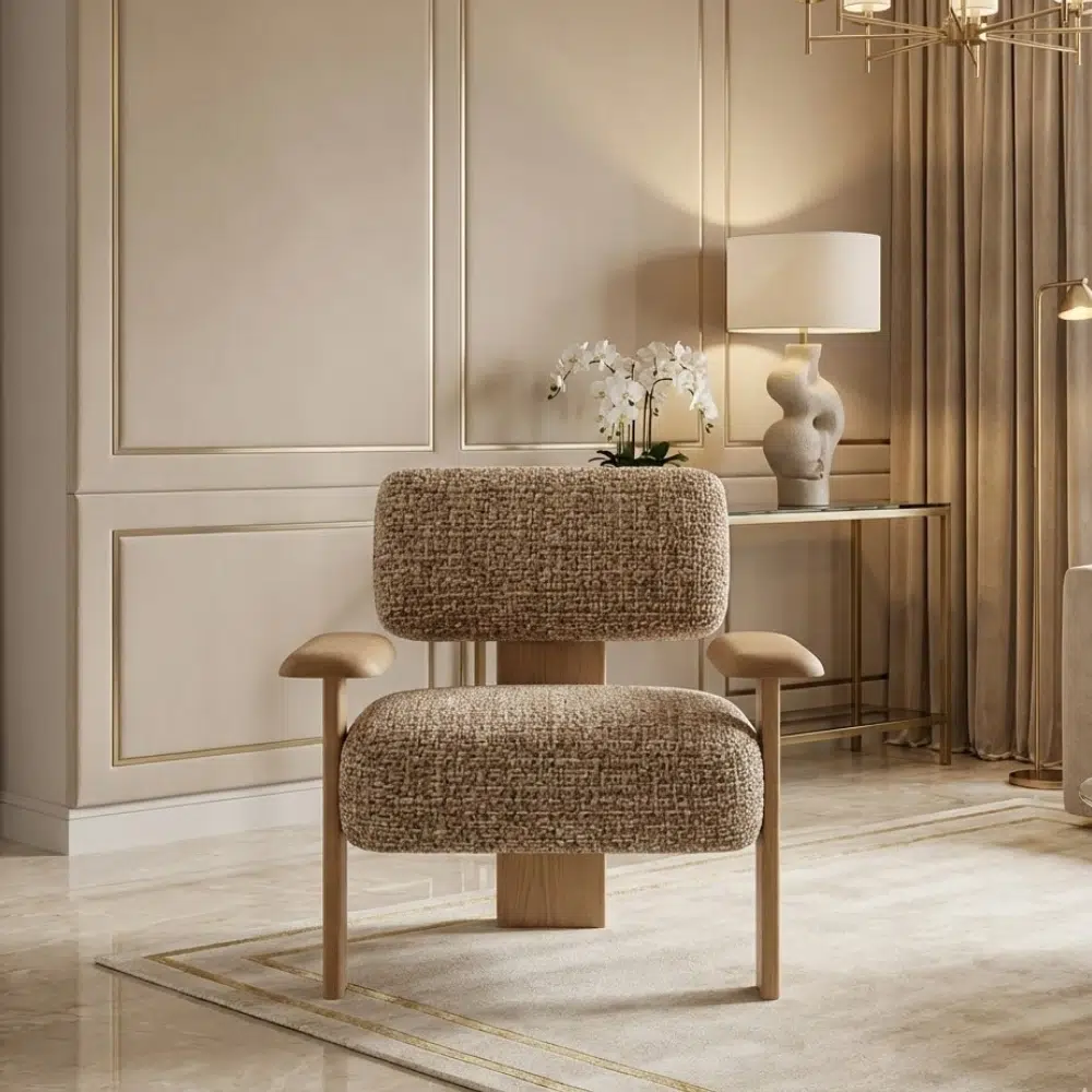 Luxury Designer Bouclé Arm chair