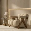 Luxury Sculptural Bouclé Armchair