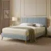Mid-Century Modern Upholstered Bed