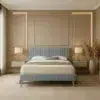 Mid-Century Modern Upholstered Bed