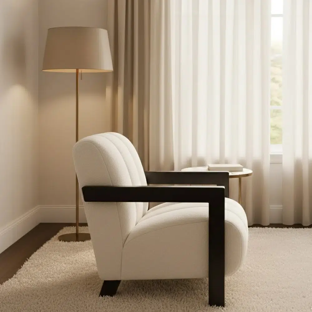 Modern Channel-Tufted Arm Chair