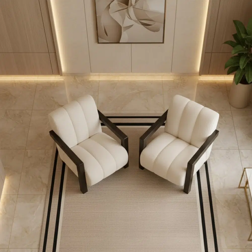 Modern Channel-Tufted Arm Chair