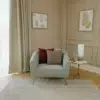 Modern Curved Fabric Armchair