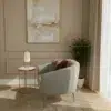 Modern Curved Fabric Armchair