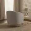 Modern Curved Fabric Armchair