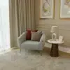 Modern Curved Fabric Armchair