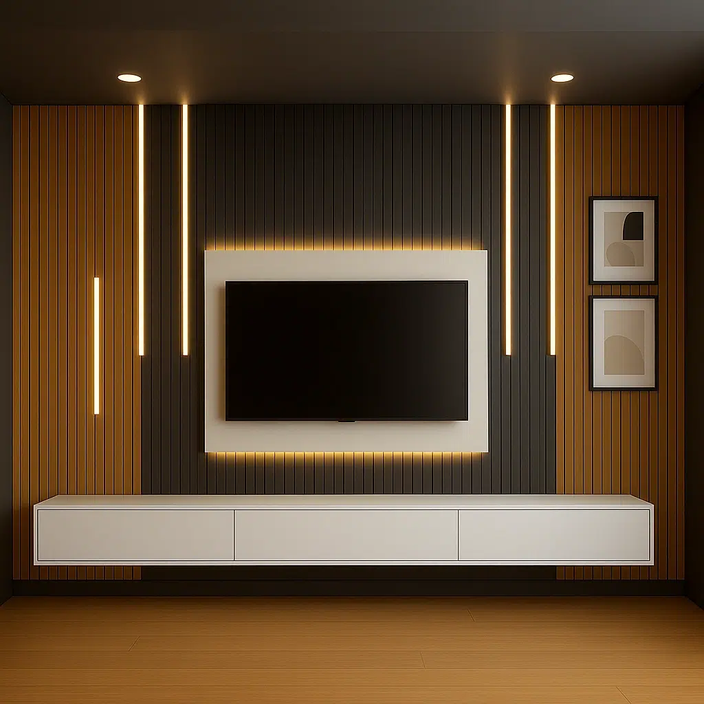 Sleek TV Media Wall