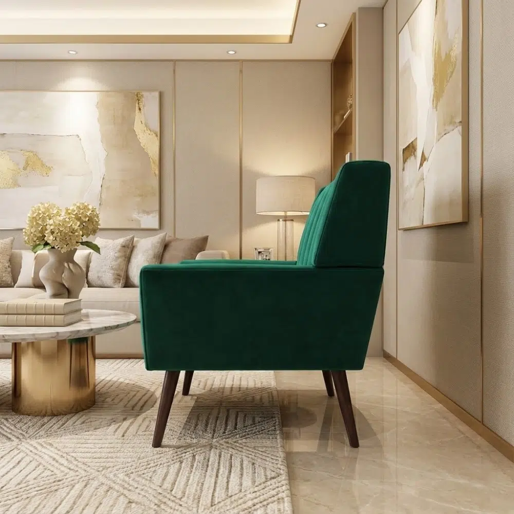 Nelux Green Accent Chair