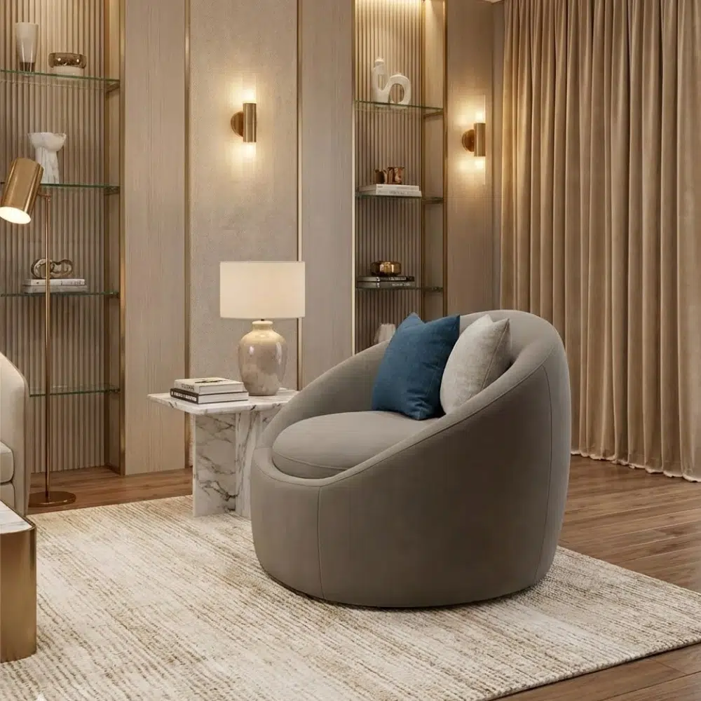 Oversized Fabric Accent Chair
