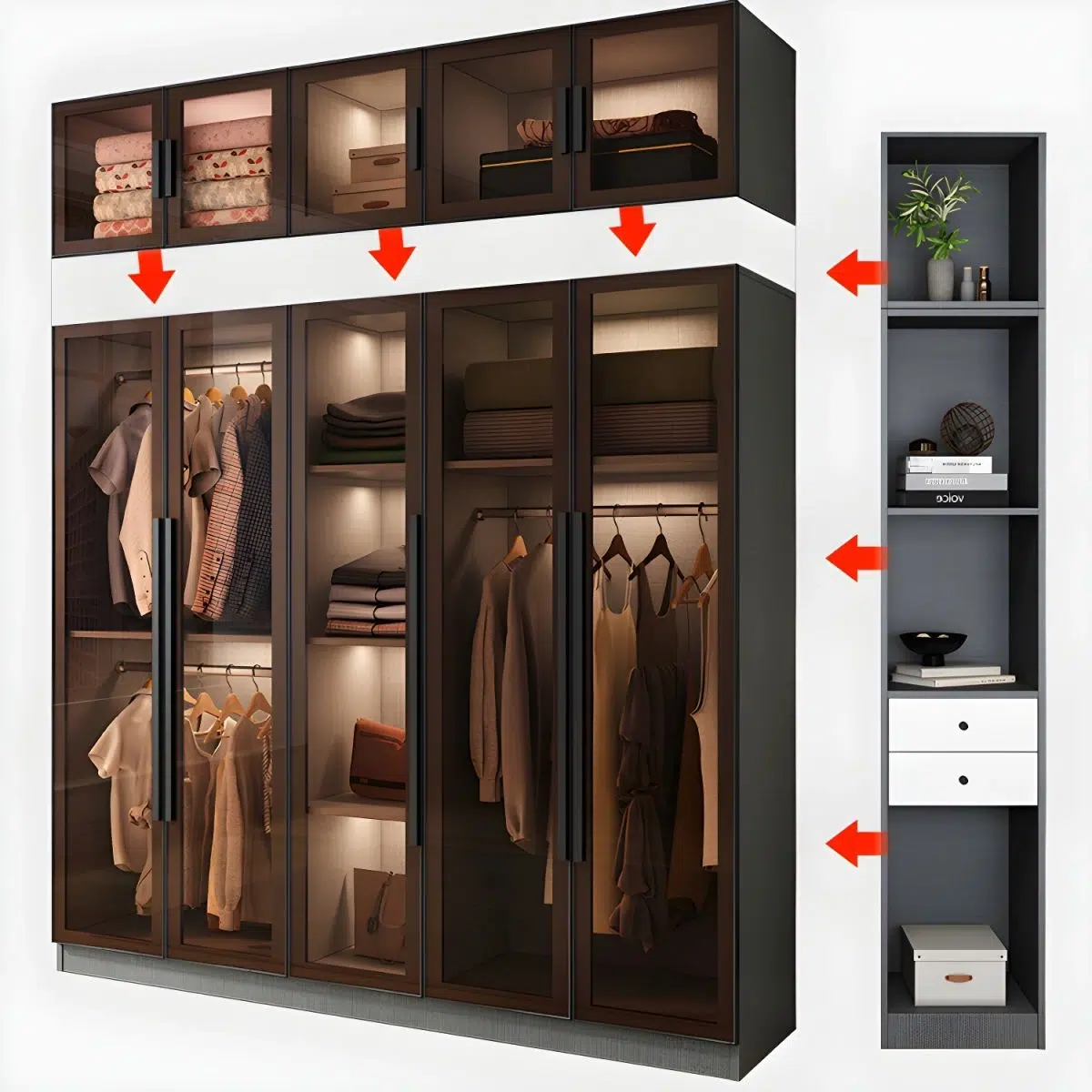 Signature Elite Glass Wardrobe