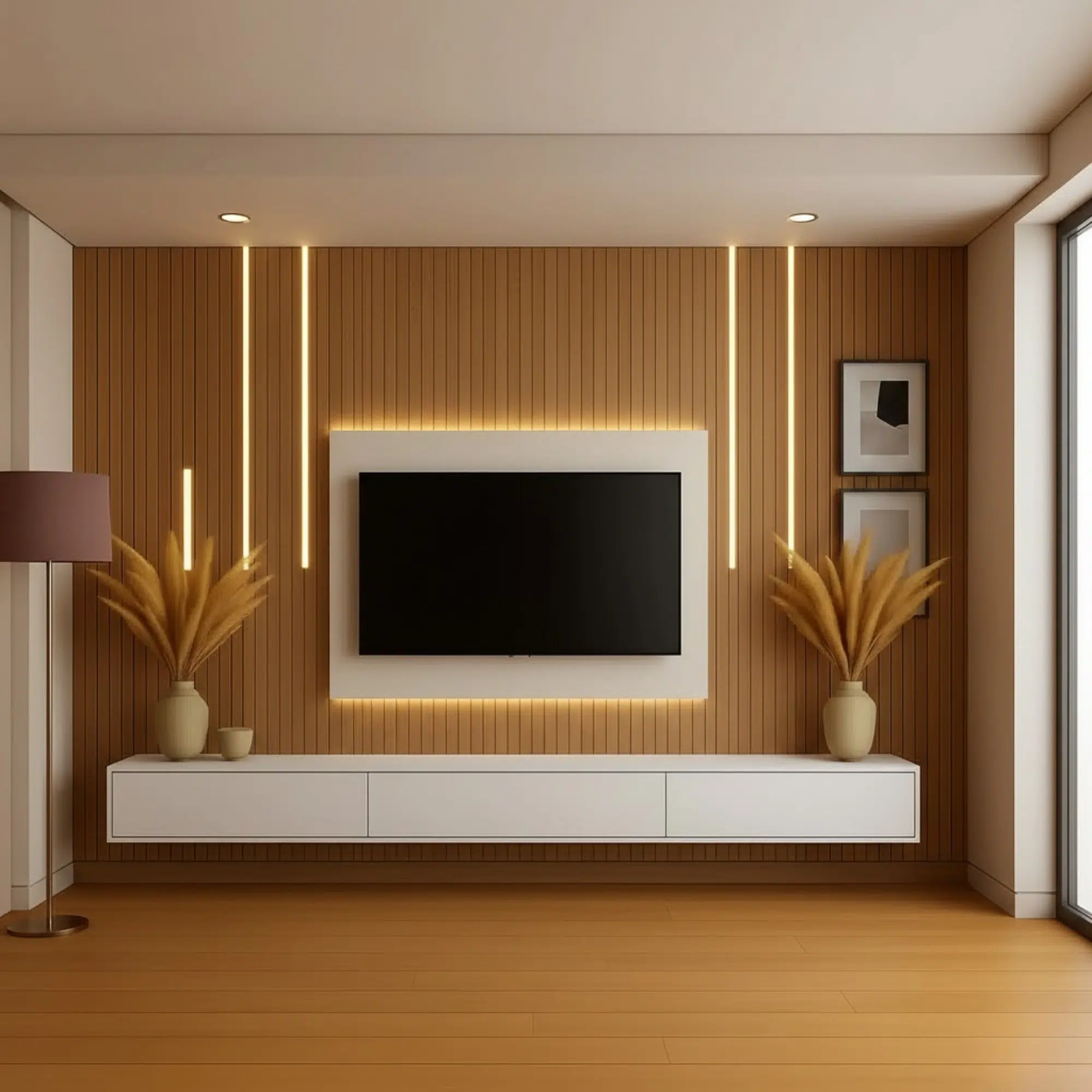 Sleek TV Media Wall