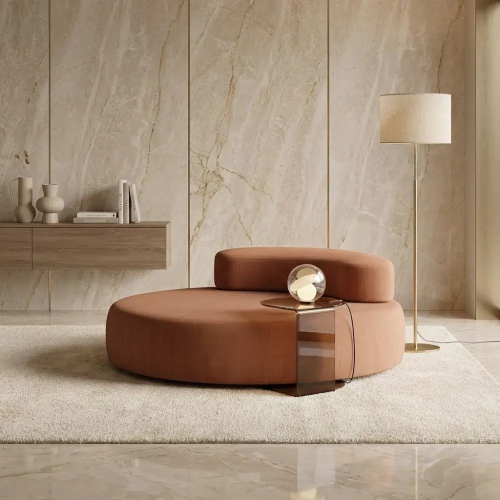 Terra Curve Modern Round Chaise Lounge