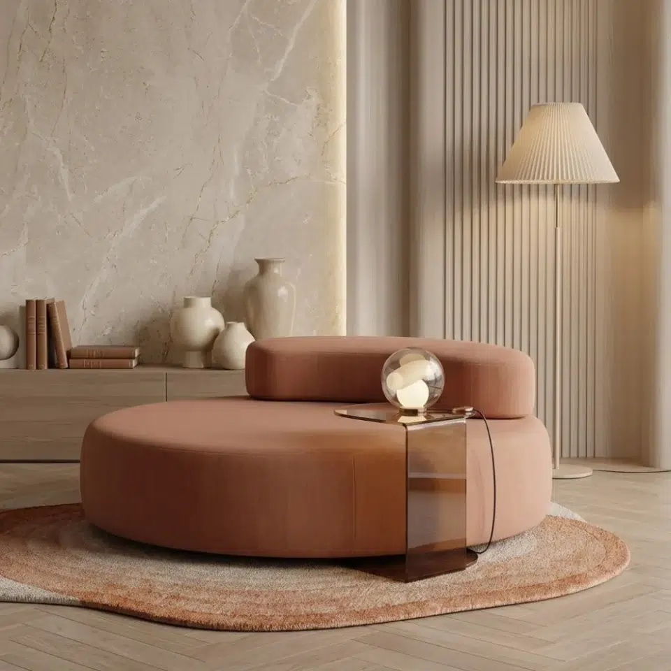 Terra Curve Modern Round Chaise Lounge…