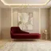 Velour Crest Modern Chaise Lounge