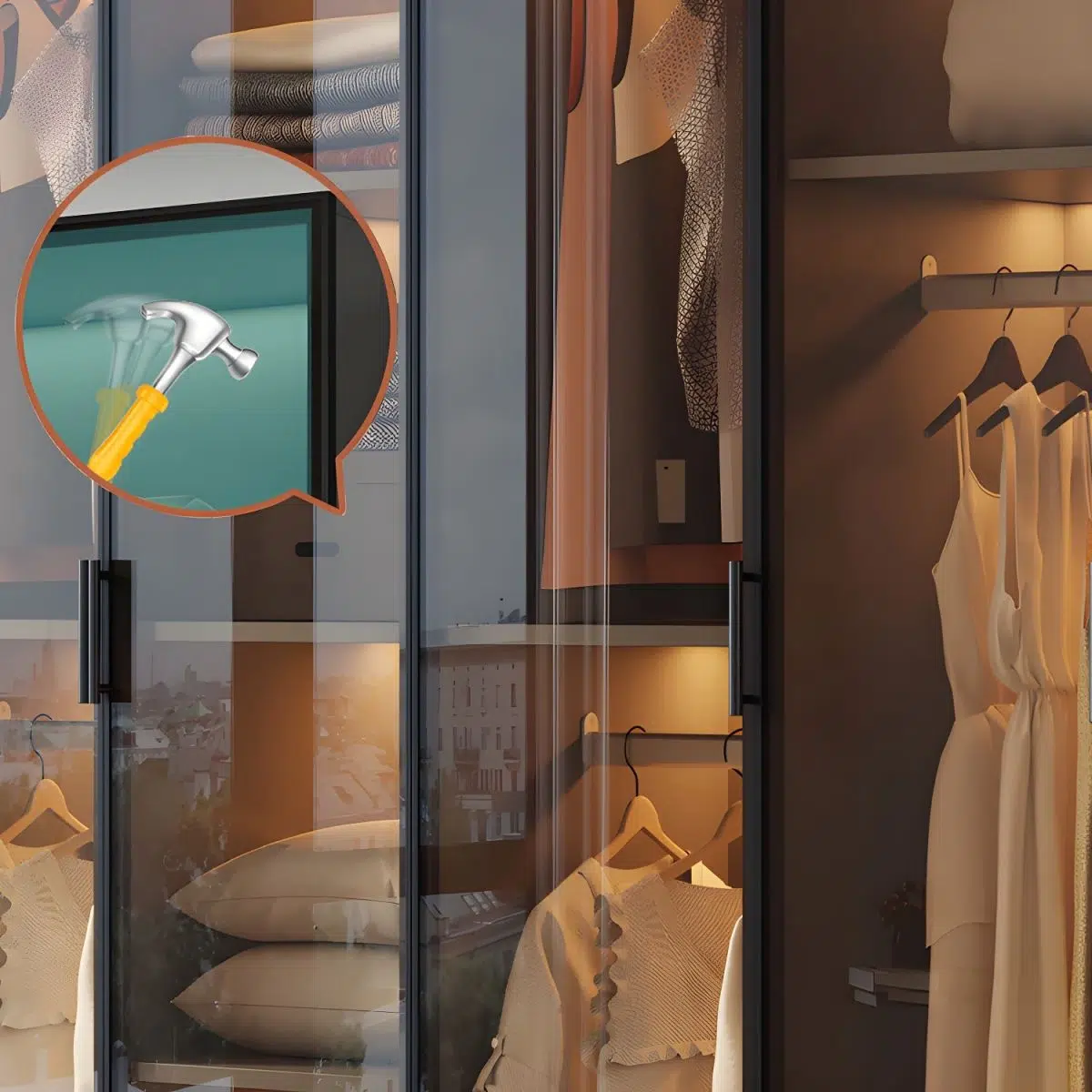 ZenSpace Luxury Glass Wardrobe