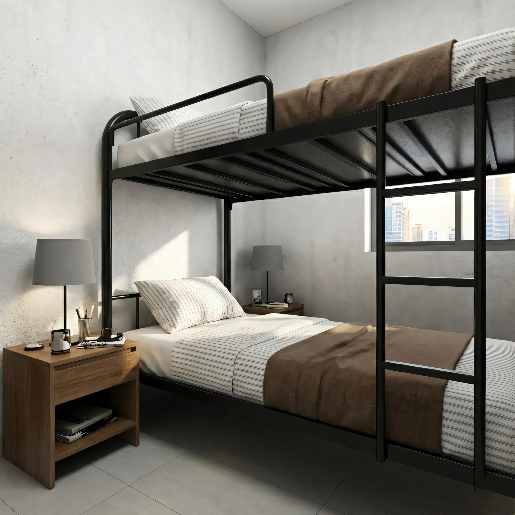 Black Army Steel Bunk Bed