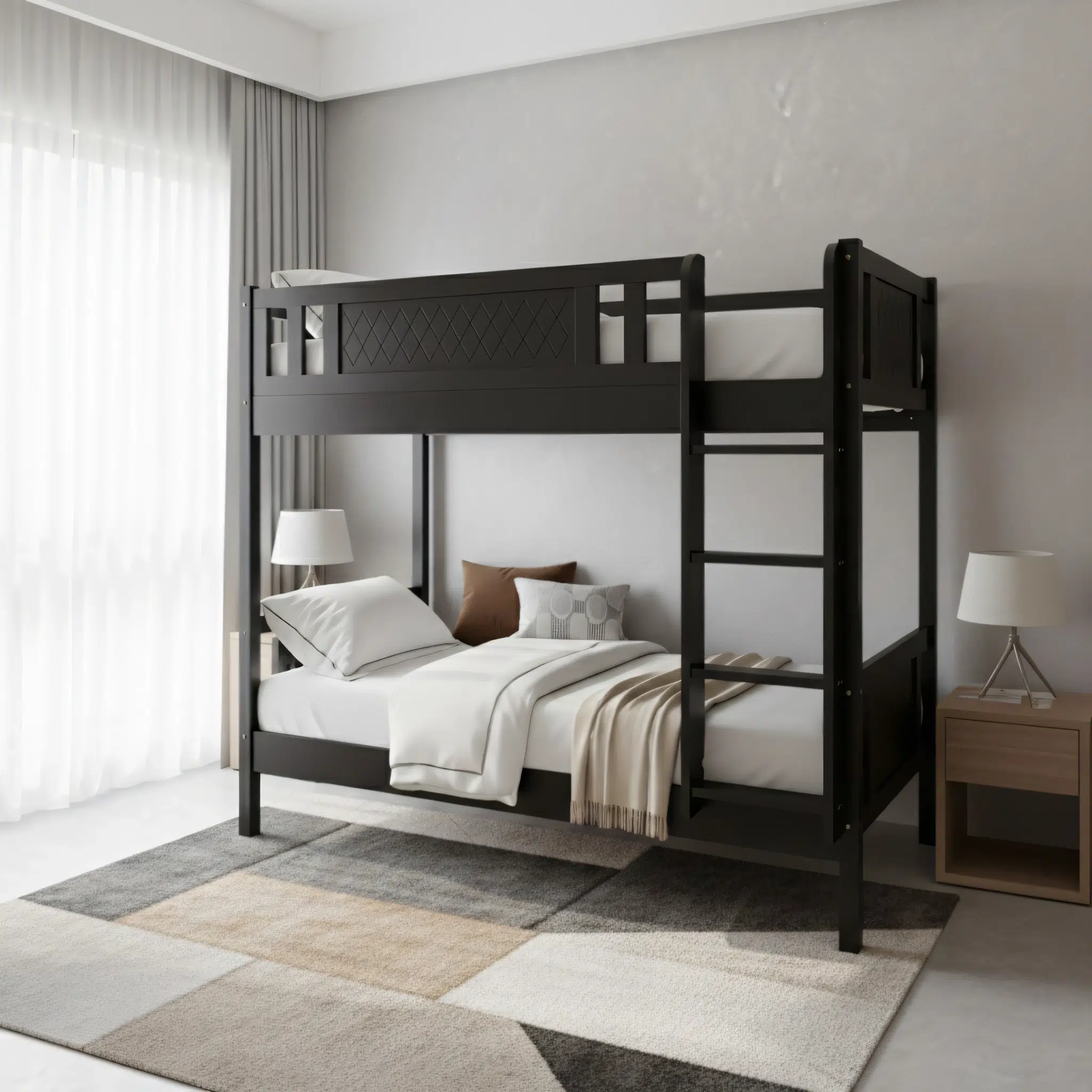 Altivex Black Wooden Bunk Beds