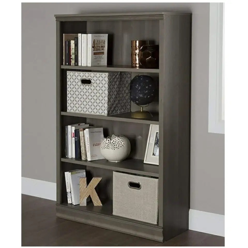 4 Tier Grey Bookshelf