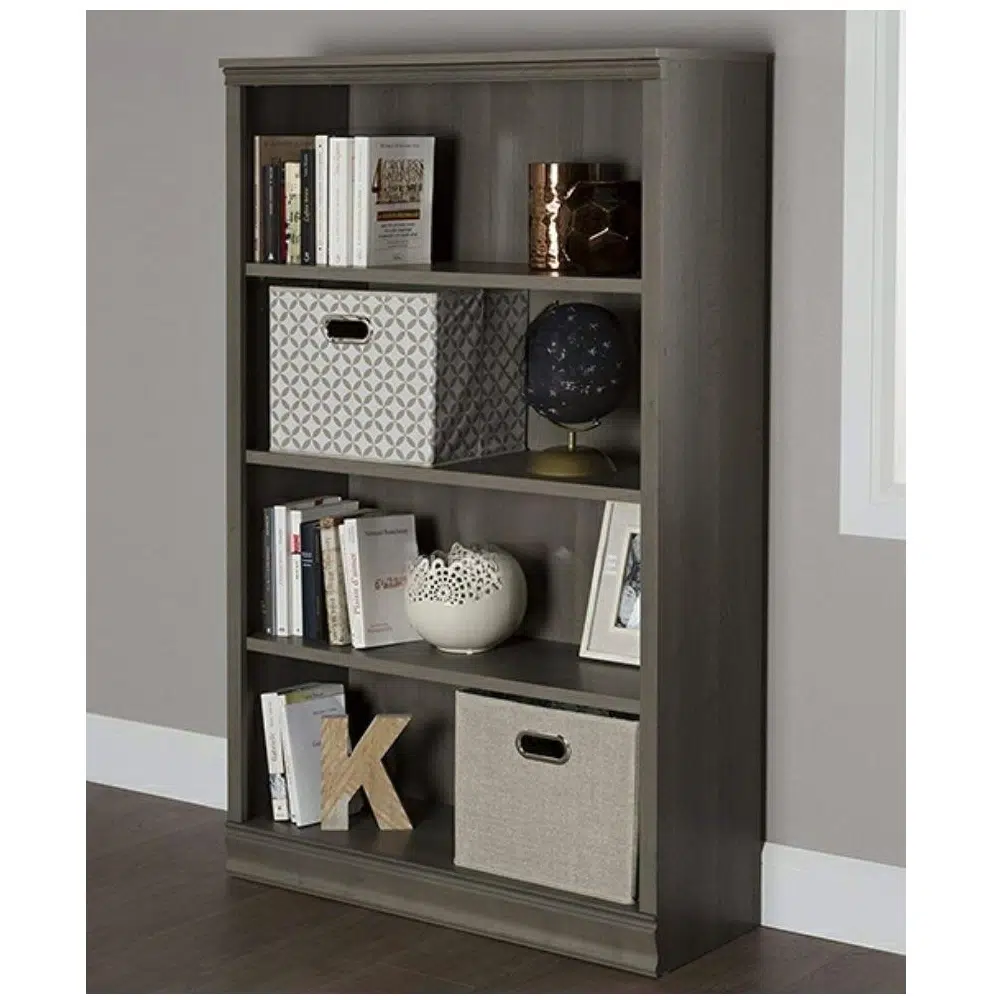 4 Tier Grey Bookshelf