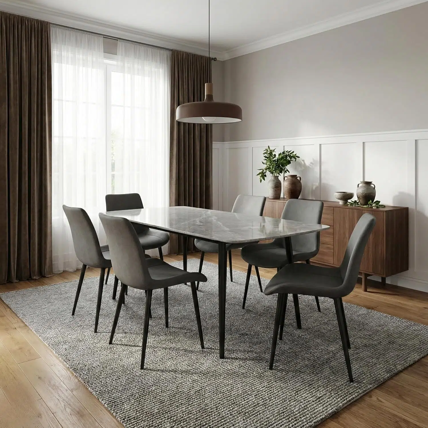 Marble Dining Set 7 Piece