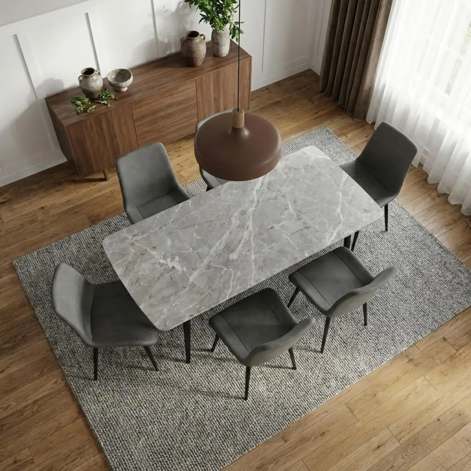 Marble Dining Set 7 Piece