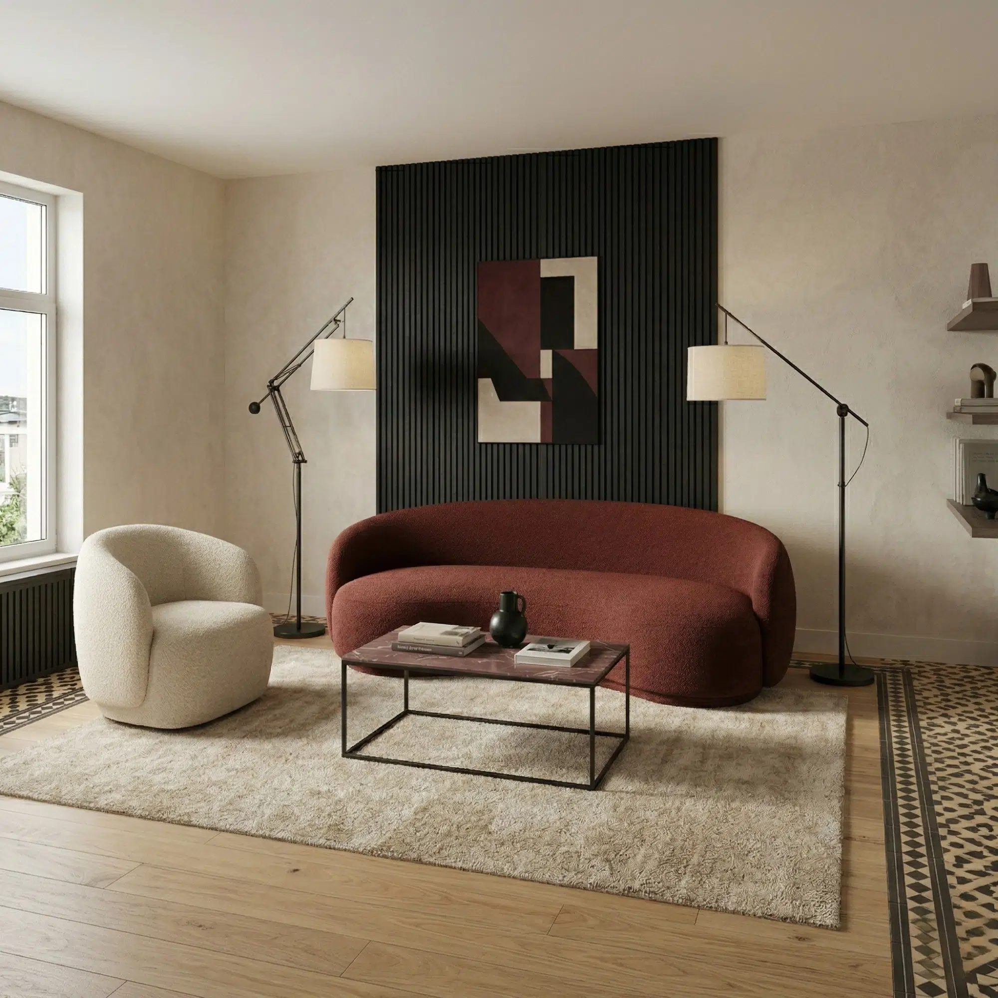 Modern 2 Seater Chaise Lounge