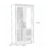 Braisen 2 Door Wooden Wardrobe with Mirror