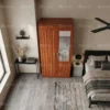 Braisen 2 Door Wooden Wardrobe with Mirror