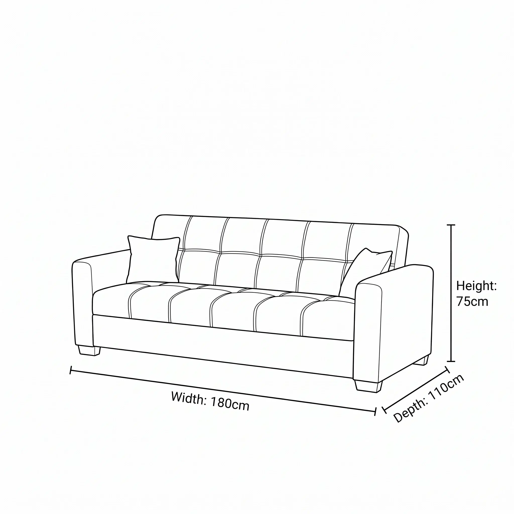 Alba 3 Seater Sofa Bed