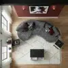 Modern 3 Seater Curved Sofa