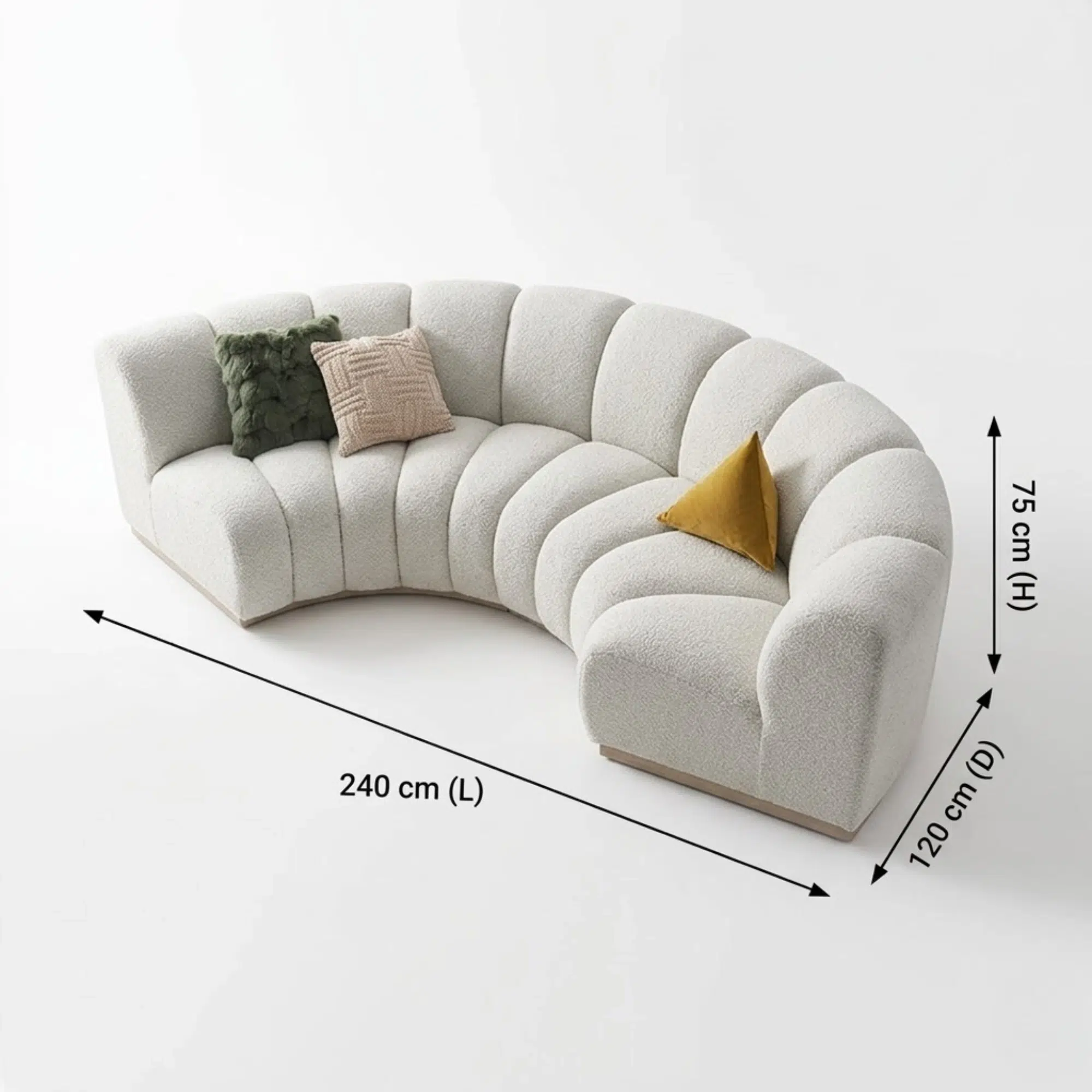 Curved 3 Seater Sofa