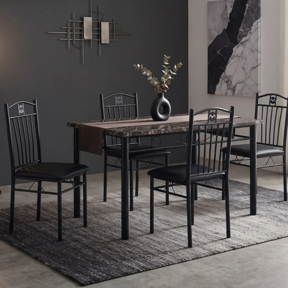 Sorrell Marble Dining Table Set