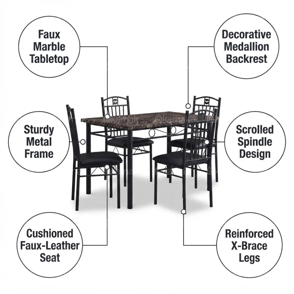 Sorrell Marble Dining Table Set
